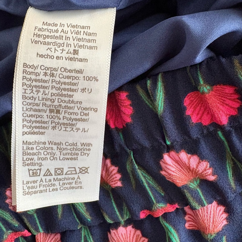 J. CREW Pull-On Pencil Skirt Small Navy Pink Pockets Floral Romantic Block Print - Picture 7 of 7